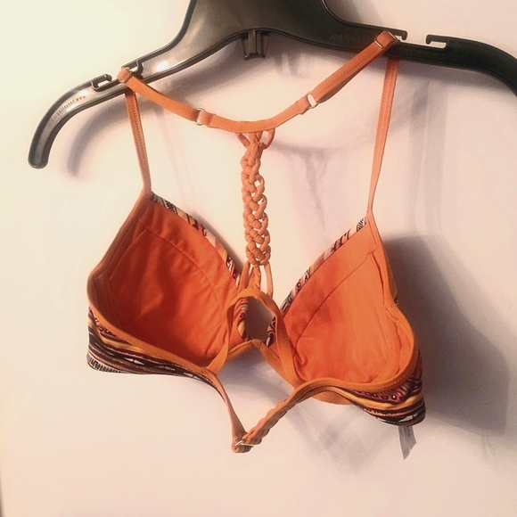 Aqua Rose tribal pattern Pushup t-back Brazilian bottom bikini ๐ size xs - Picture 2 of 4